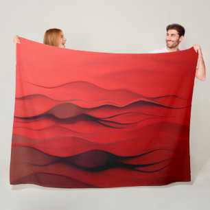 Manta Polar Flujo Carmesí – Ondas Rojas Abstractas de Movimien