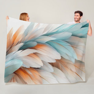 Manta Polar Flujo de plumas abstractas – Elegancia suave