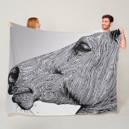 Manta Polar Flujo del Caballo de Arte de Línea Minimalista Sal