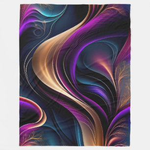 Manta Polar Flujo Luminoso - Abstracto Audaz de Púrpura, Turqu