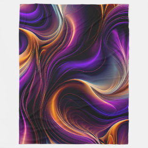 Manta Polar Flujo Luminoso - Arte vibrante púrpura, naranja y