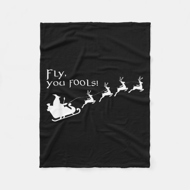 Manta Polar Fly You Fools Santa Sleigh Reindeer Christmas  (Anverso)