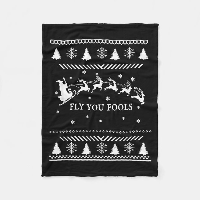 Manta Polar Fly You Fools Wizard Santa Sleigh Reindeer Christm (Anverso)