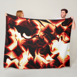 Manta Polar Fogata tallada sobre fondo rojo oscuro