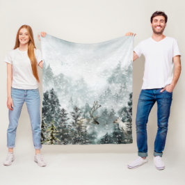 Manta Polar Foggy Mountain Woodland Forest Staer Deer