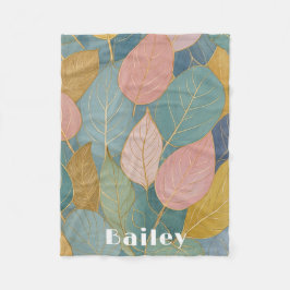 Manta Polar Foliage caprichoso: Hojas Pastel