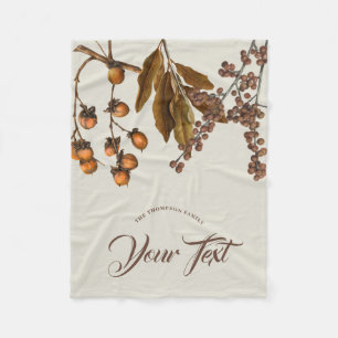 Manta Polar Foliage de acuarela otoño deja texto Personalizado