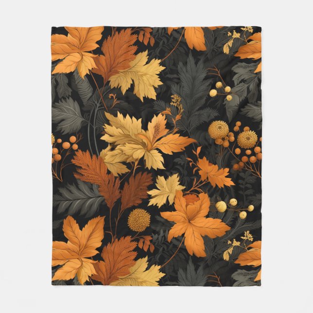 Manta Polar Foliage de Otoño Dorado (Anverso)