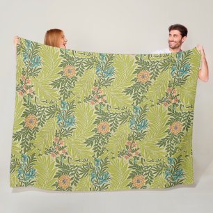 Manta Polar Foliage floral Vintage William Morris Larkspur