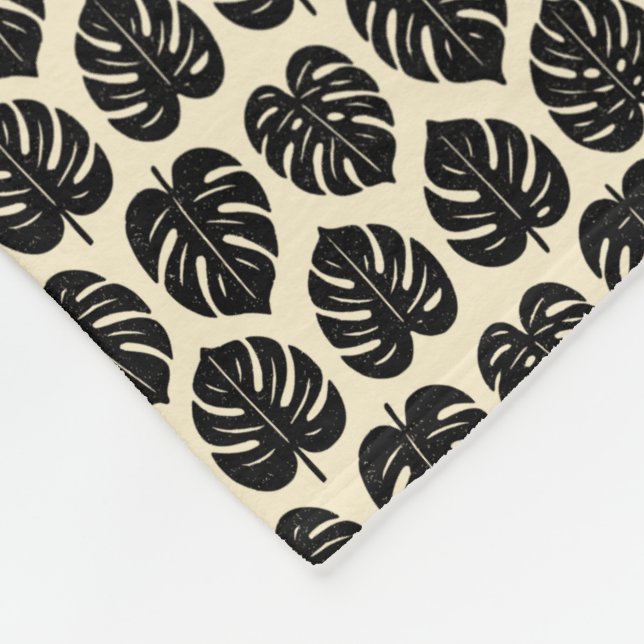 Manta Polar Foliage Monstera Fleece Blanket (Esquina)