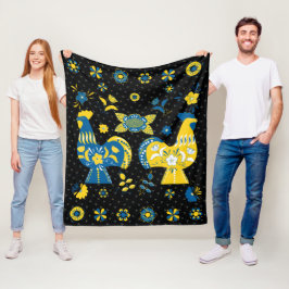 Manta Polar Folk Dala Rooster Sueco