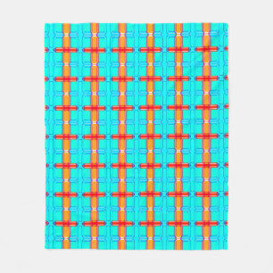 Manta Polar fondo abstracto patrón de gingham multicolor