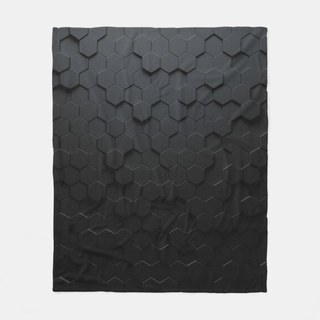 Manta Polar Fondo abstracto triangular negro, Surfa Grunge (Anverso)