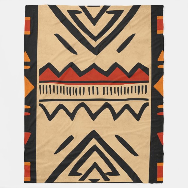 Manta Polar Fondo africano en colores cálidos (Anverso)