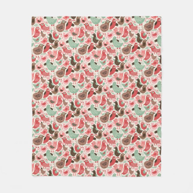 Manta Polar fondo con los pájaros lindos (Anverso)