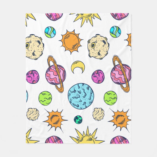 Manta Polar Fondo cósmico de Doodles espaciales (Anverso)