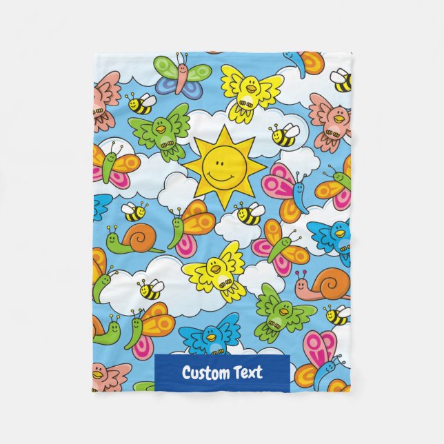 Manta Polar Fondo de animales para bebés (Anverso)