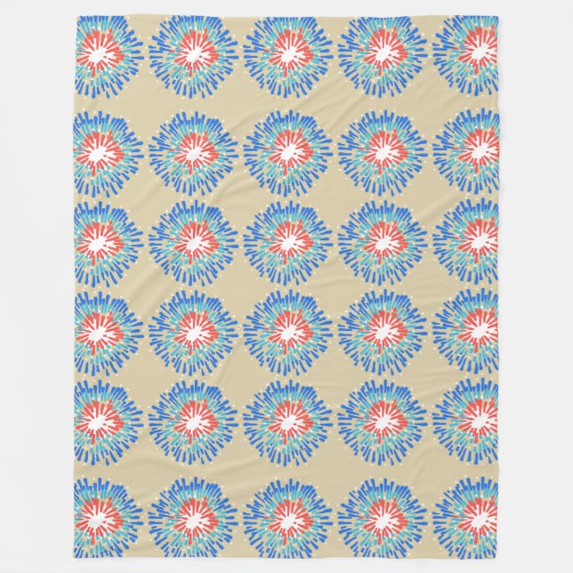 Manta Polar Fondo de mosaico de girasol abstracto (Anverso)