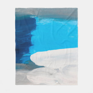 Manta Polar Fondo de pintura de arte abstracto azul, gris y bl