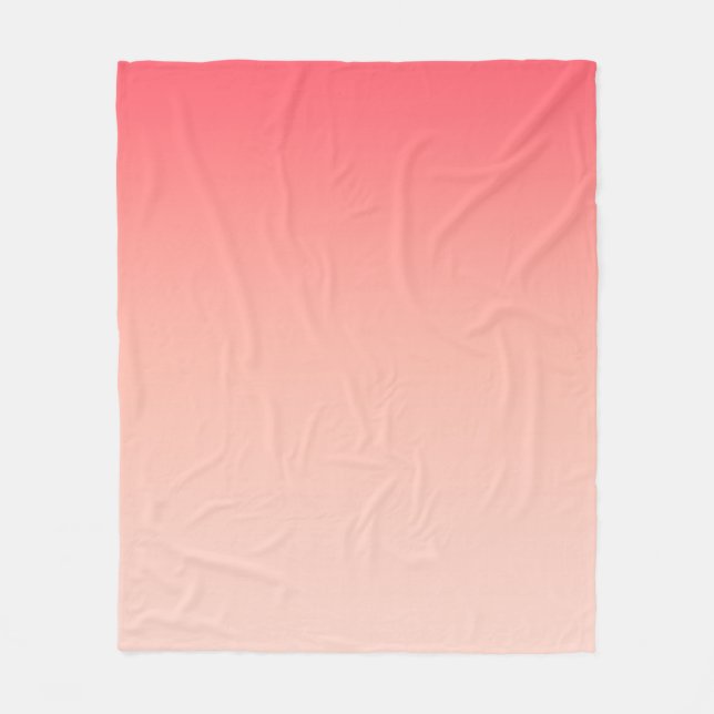 Manta Polar Fondo degradado de rosa y melocotón (Anverso)