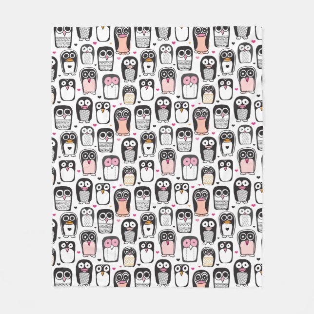 Manta Polar fondo del ilustracion del pájaro del pingüino (Anverso)