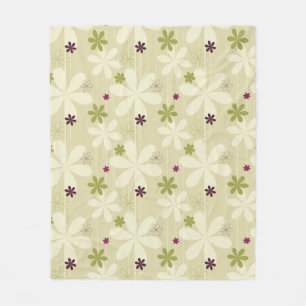 Manta Polar Fondo floral retro