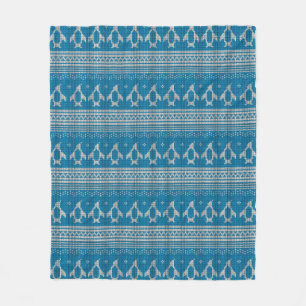Manta Polar Fondo hecho punto azul