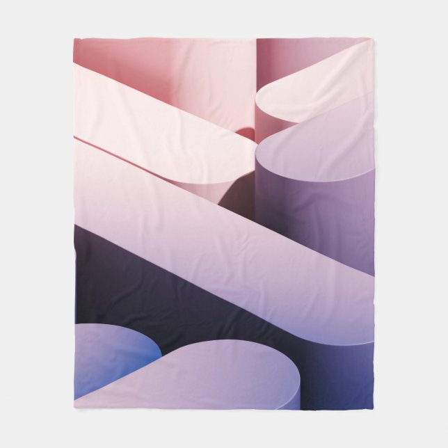 Manta Polar Fondo mínimo de simulación abstracta. Azul y rosa  (Anverso)