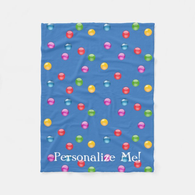 Manta Polar Fondo Multicolor Shiny Polkadot Confetti DIY (Anverso)