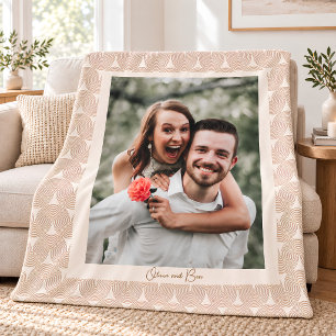 Manta Polar Fondo personalizado de marfil y taupe de estilo mo