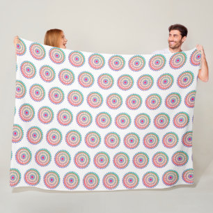 Manta Polar Fondo Personalizado Purple Aqua Mandala Boho