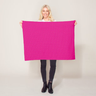Manta Polar fondo rosa con puntos de polka blanco