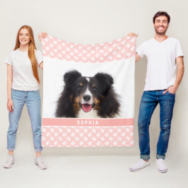 Manta Polar Fondo Rosa Sonrojo Foto de Mascota Personalizada c