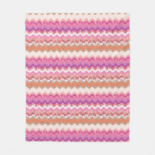 Manta Polar Fondo rosado del zigzag