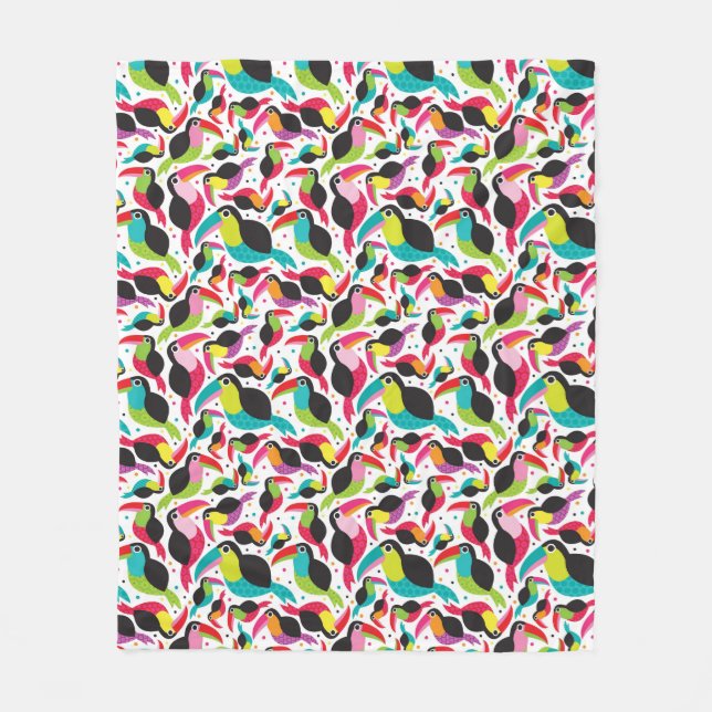 Manta Polar fondo toucan exótico del pájaro del Brasil (Anverso)