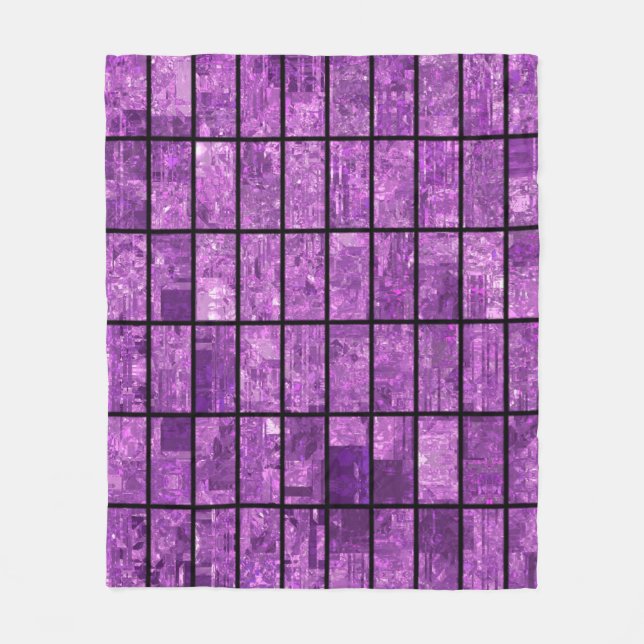 Manta Polar Fondo violeta de mosaico abstracto brillante con g (Anverso)
