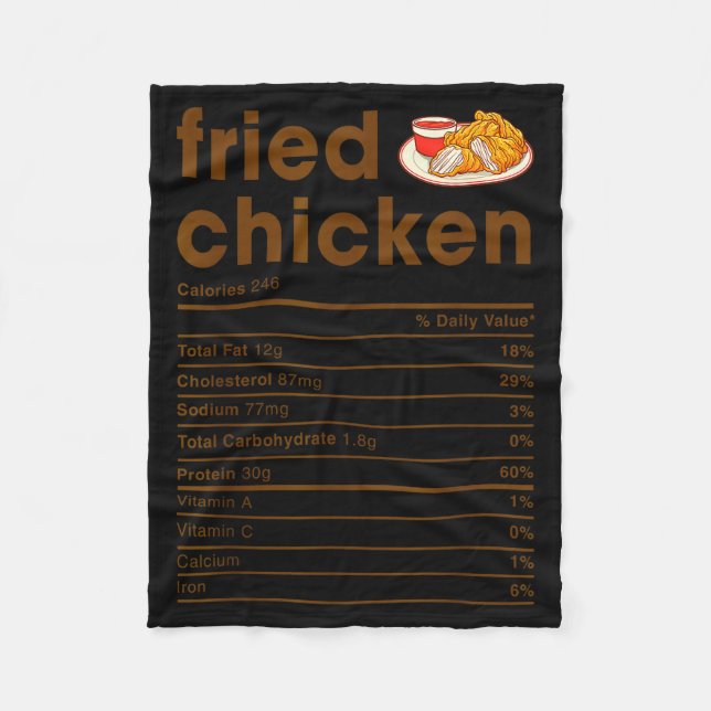 Manta Polar Food Nutrition Facts Shirts Co. Fried Chicken Nutr (Anverso)