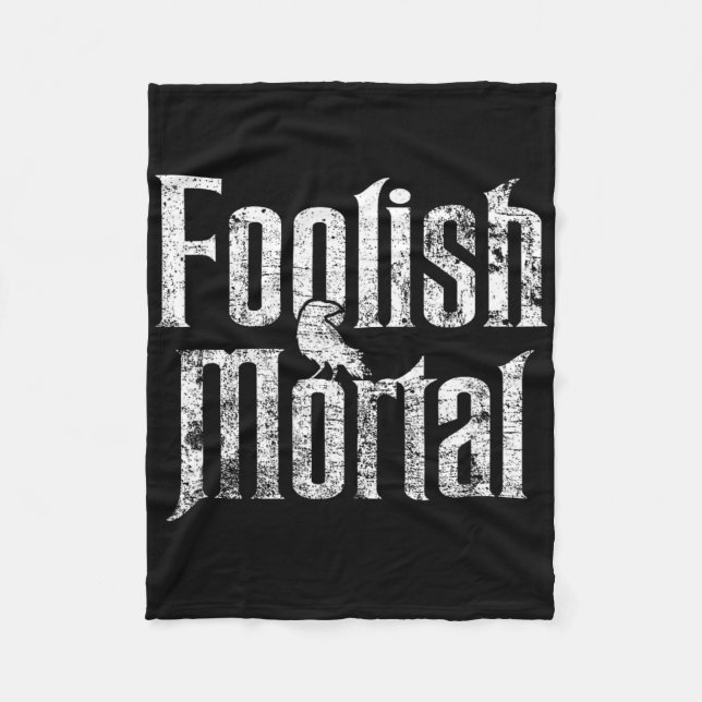 Manta Polar Foolish Mortal Raven White Print (Anverso)
