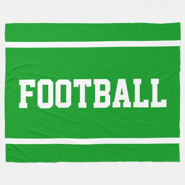 Manta Polar FOOTBALL Bright Green Sporty White Text Stripes (Frente (Horizontal))