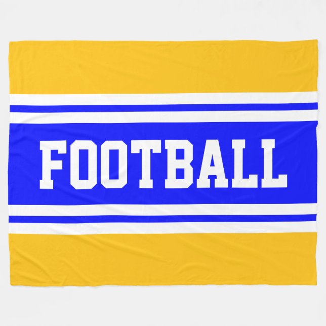 Manta Polar FOOTBALL Brillante Azul Amarillo Blanco Carreras (Frente (Horizontal))