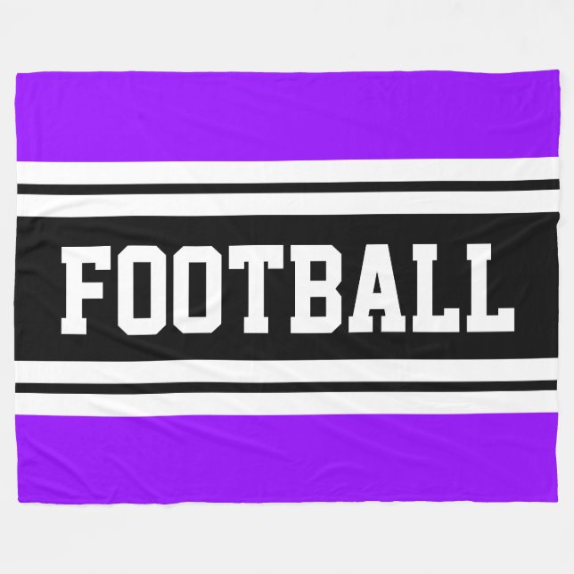 Manta Polar FOOTBALL Brillante Púrpura Tiras de Carreras Blanc (Frente (Horizontal))