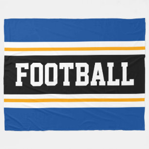 Manta Polar FOOTBALL Deep Blue Black Yellow Stripes
