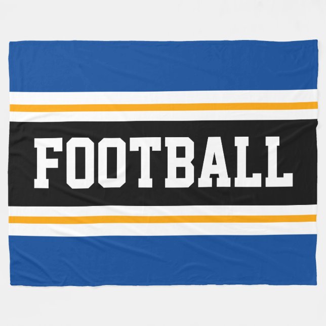Manta Polar FOOTBALL Deep Blue Black Yellow Stripes (Frente (Horizontal))