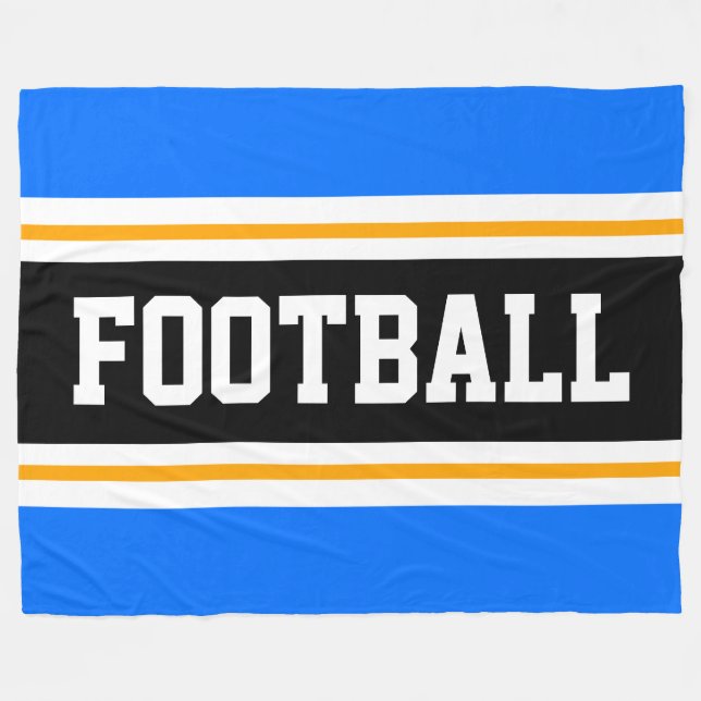 Manta Polar FOOTBALL Deportivo Brillante Azul franjas blancas  (Frente (Horizontal))