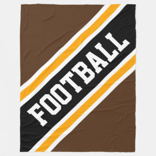 Manta Polar FOOTBALL Diagonal Black Yellow Brown Strips