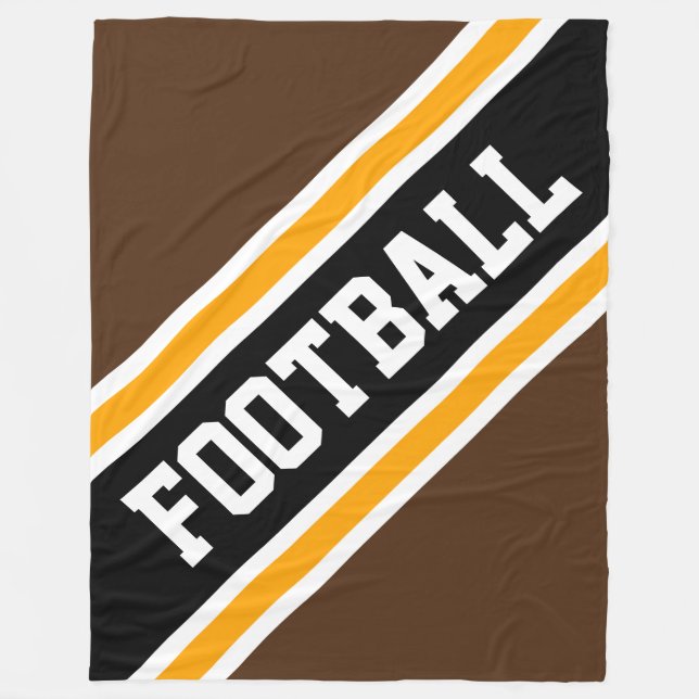 Manta Polar FOOTBALL Diagonal Black Yellow Brown Strips (Anverso)
