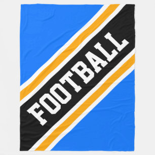 Manta Polar FOOTBALL Diagonal Brillante Azul Amarillo negro