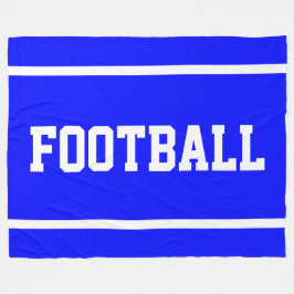 Manta Polar FOOTBALL Fun Bright Blue Sporty White Text Stripes