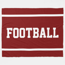Manta Polar FOOTBALL Fun Deep Red Sporty White Text Stripes