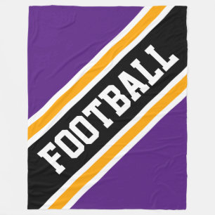 Manta Polar FOOTBALL negrita Diagonal Black Royal Purple Strip